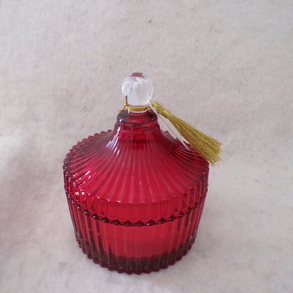 Bloom & Prosper Cinnamon Spice Candle In Beautiful Ruby Glass Jar - Picture 4 of 5